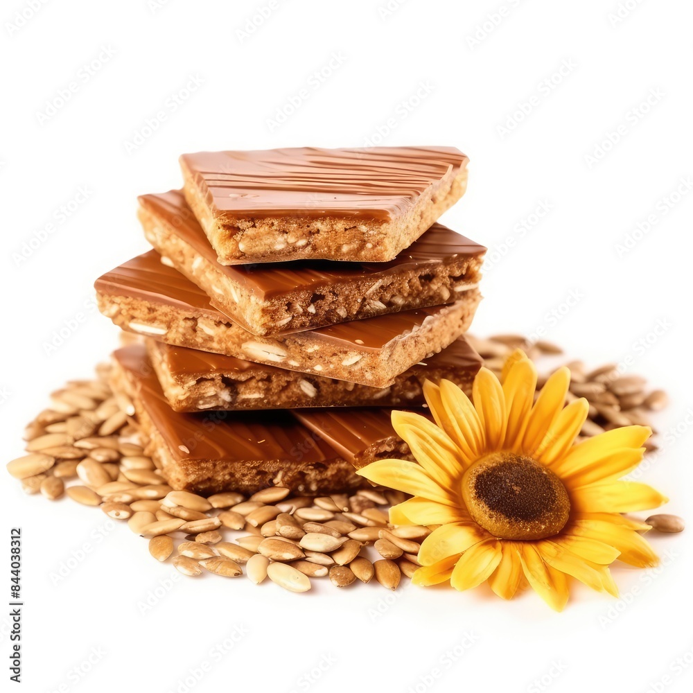 Sunflower Seeds Bar Isolated, Energy Snack with Honey, Sun Flower Seed Muesli Dessert, Protein Candy Bar Sunflower Seeds Bar Isolated, Energy Snack with Honey, Sun Flower Seed Muesli Dessert, Protein Candy Bar