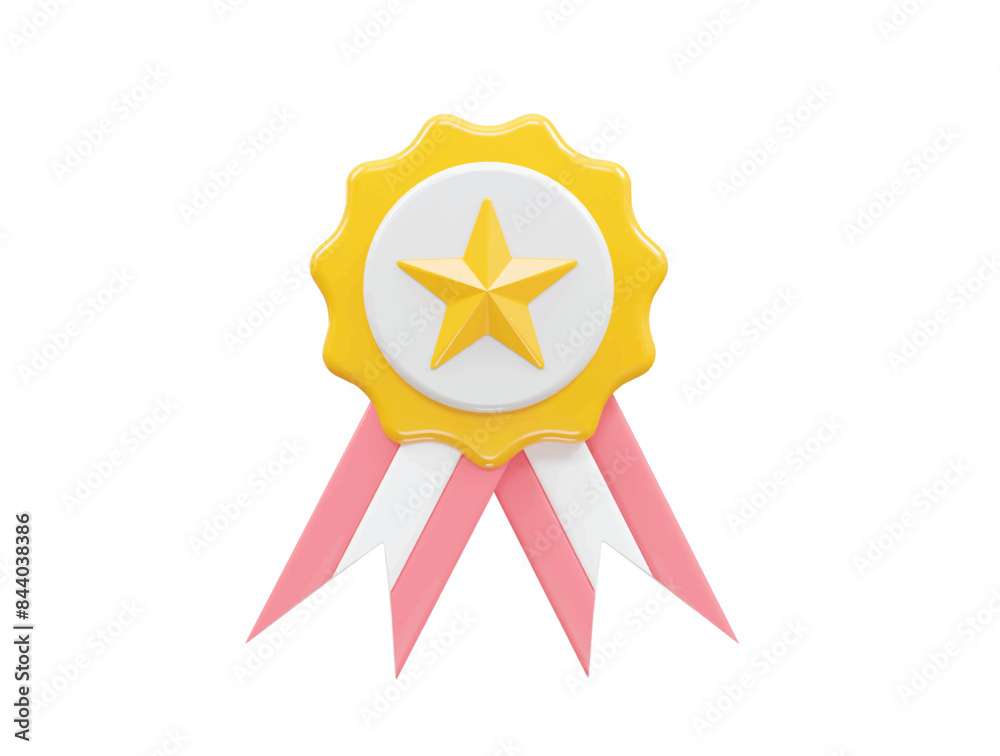 Medal icon award 3d rendering illustration champion element Medal icon award 3d rendering illustration champion element