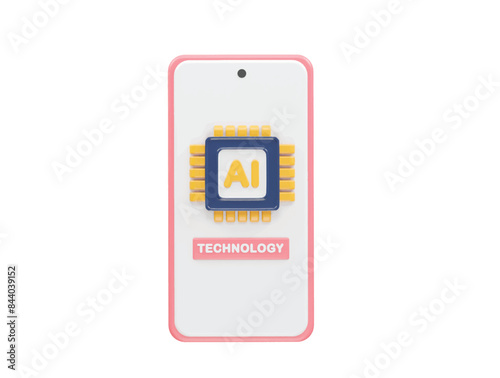 Ai icon 3d rendering illustration element
