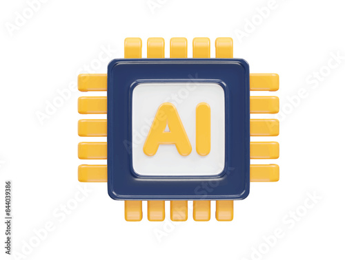 Ai icon 3d rendering illustration element