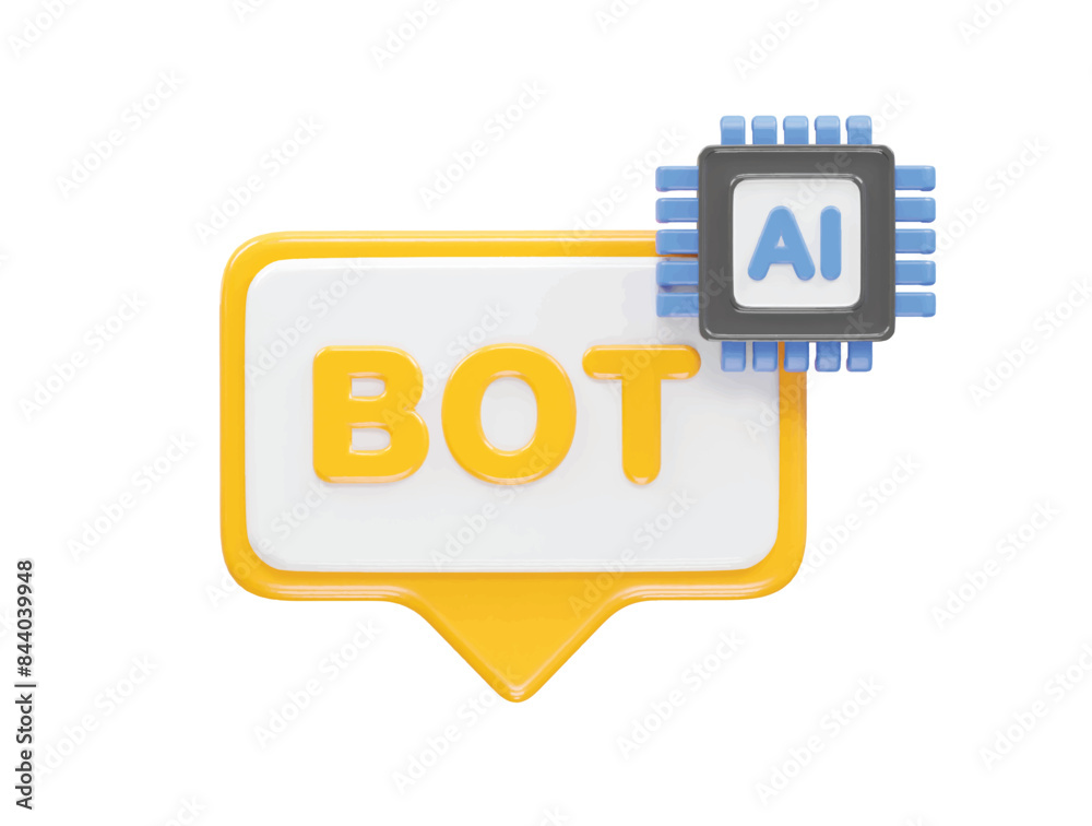 Ai icon 3d rendering illustration element Ai icon 3d rendering illustration element