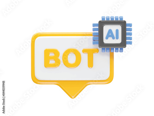 Ai icon 3d rendering illustration element