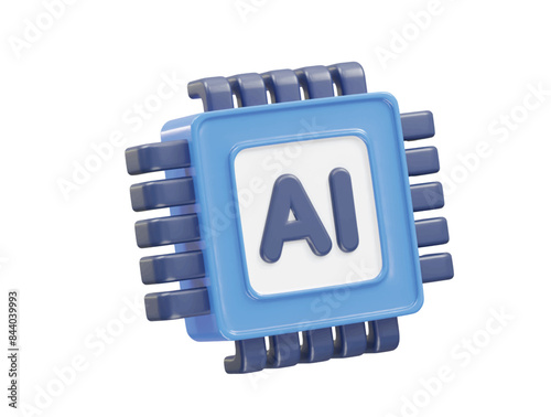 Ai icon 3d rendering illustration element