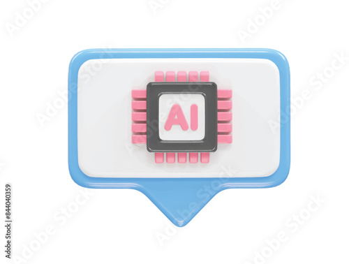 Ai icon 3d rendering illustration element