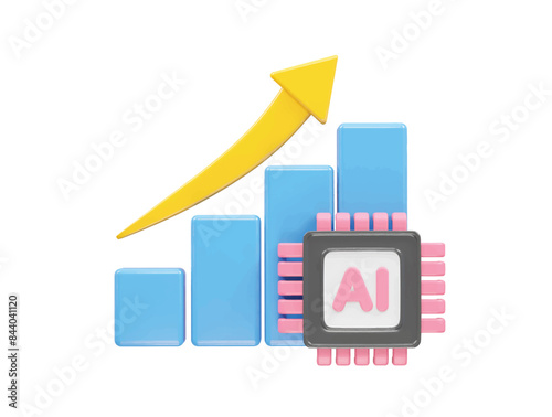 Ai icon 3d rendering illustration element