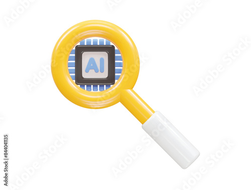 Ai icon 3d rendering illustration element