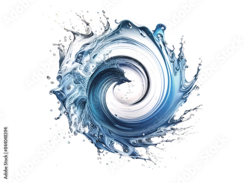 Obraz na płótnie Liquid splashes. Abstract water spiral. Generative AI