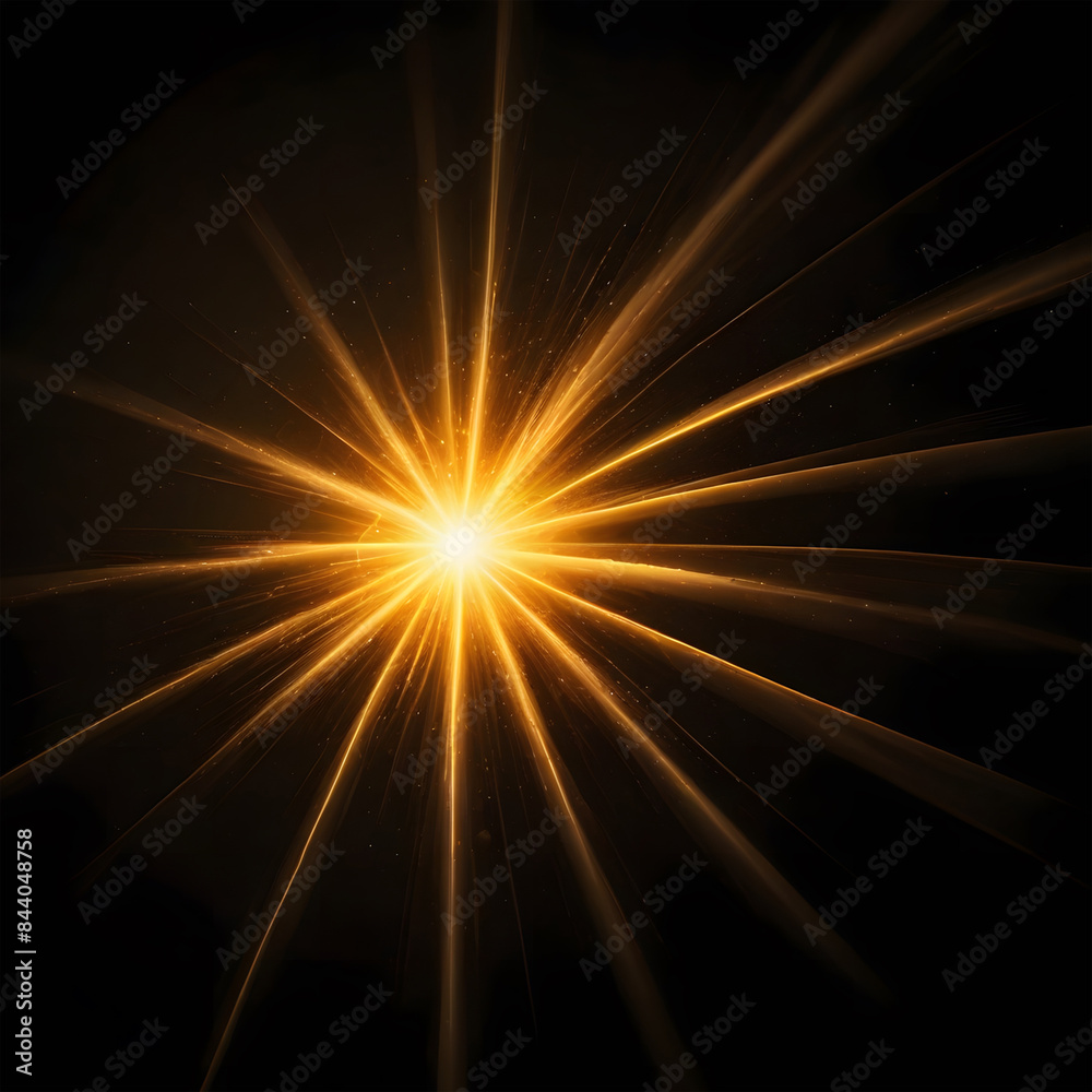 Obraz premium sunblast effect golden color in black background