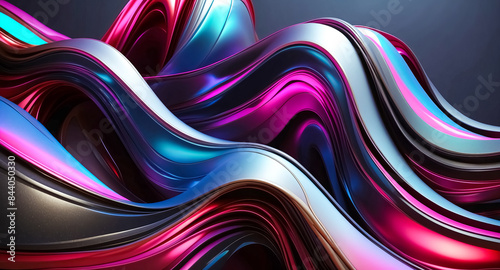 Abstract Shiny Metallic Swirls