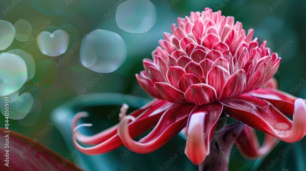 Close up image of Torch ginger Etlingera elatior Close up image of Torch ginger Etlingera elatior