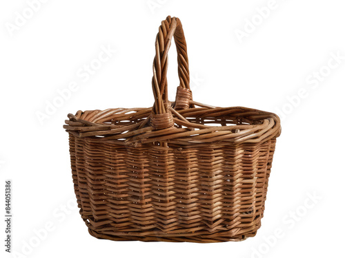 Isolated PNG Empty Wicker Basket, GENERATIVE AI