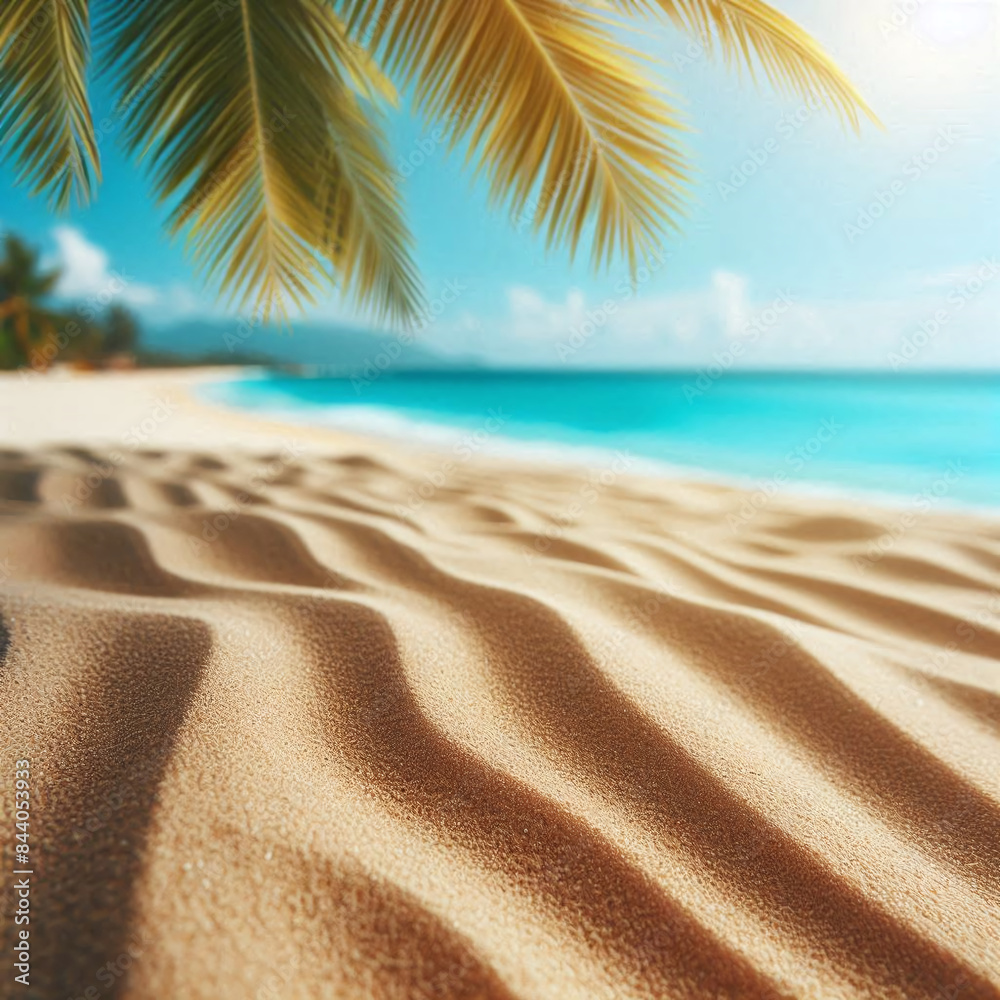 Tranquil Tropical Beach with Palm Trees Tranquil Tropical Beach with Palm Trees