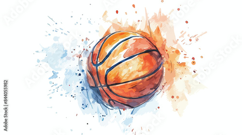 Basketball ball watercolor illustration vector isol © Pixel