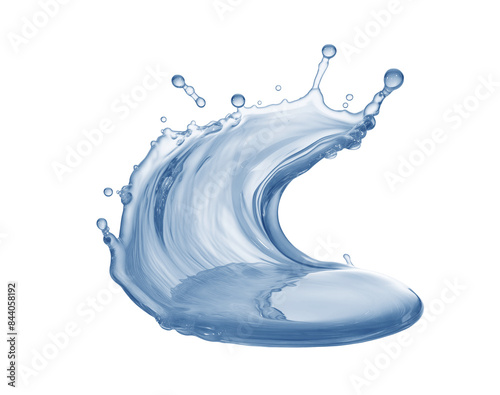 Water splash on isolated background. Fresh blue water splash. 