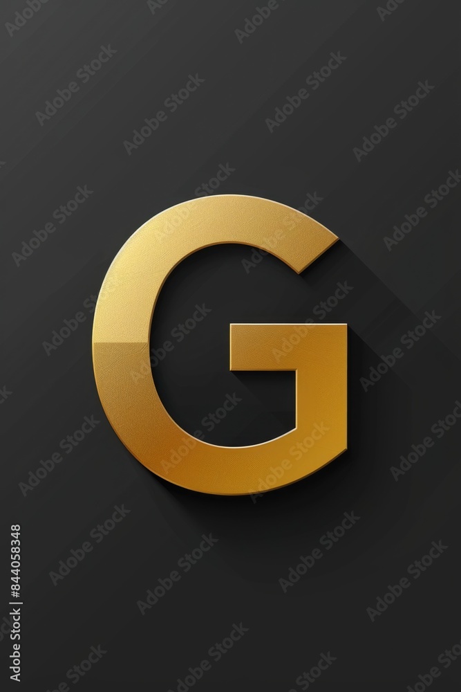 A single gold letter 'G' isolated on a black background A single gold letter 'G' isolated on a black background