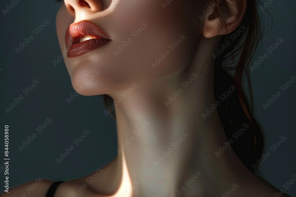 A person's face with their eyes shut, great for portrait photography or abstract art concepts A person's face with their eyes shut, great for portrait photography or abstract art concepts