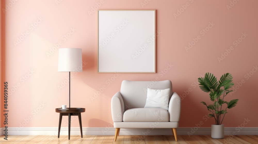A white armchair sits in front of a peach wall with a large white picture frame, a lamp, and a potted plant.
Peach Fuzz color A white armchair sits in front of a peach wall with a large white picture frame, a lamp, and a potted plant.
Peach Fuzz color