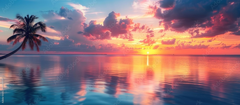 Serene Sunset over the Tranquil Ocean