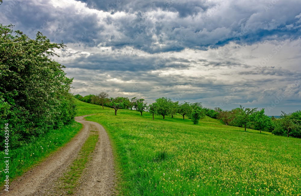 Obraz premium Beautiful landscapes of Bavaria during a thunderstorm.