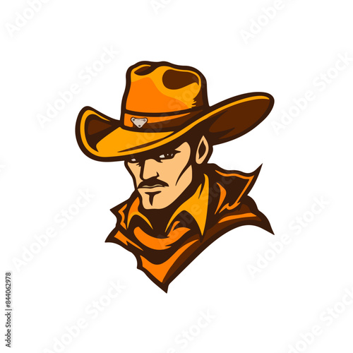 cowboy sheriff with hat mascot western