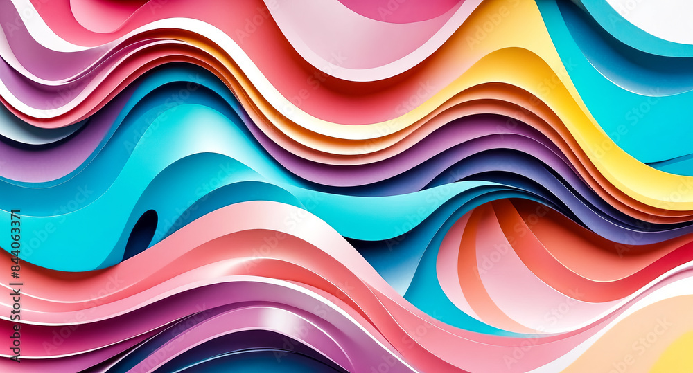 Abstract Wavy Background with Colorful Layers Abstract Wavy Background with Colorful Layers