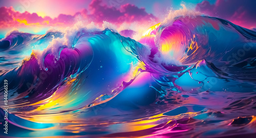 Abstract Ocean Wave Art