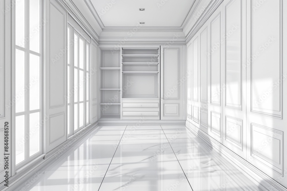 Simple interior design, minimalism, blank space