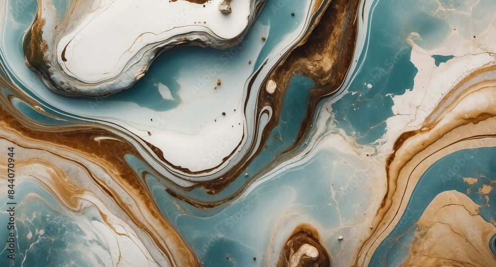 Abstract Blue, Brown and White Marble Swirl Abstract Blue, Brown and White Marble Swirl