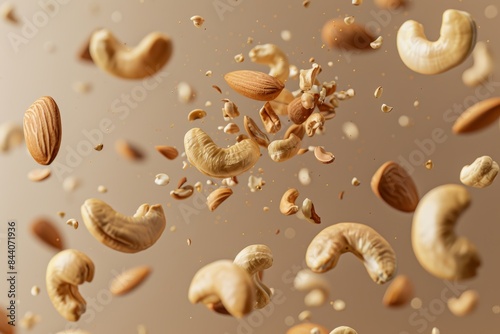 Wallpaper Mural Cashews and Almonds in Mid-Air Torontodigital.ca