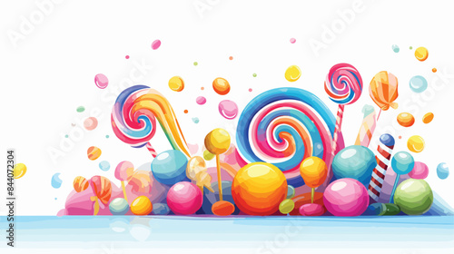 Candy colorful border. Clipart image 2d flat cartoo