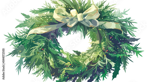 Cannabis christmas wreath icon. Clipart image isola photo