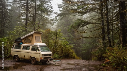 Vandwelling vanlife embracing freedom of life on road exploring world from comfort of a cozy van experiencing adventure nature and community while living a minimalist and sustainable lifestyle © Taufik