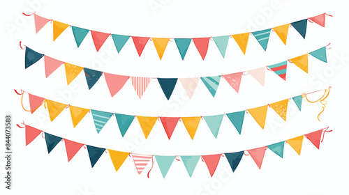 Carnival garland with triangle flags vector design.