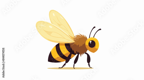 Cartoon bee silhouette icon. Clipart image isolated