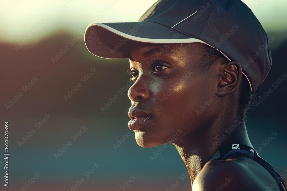A woman holding a tennis racket, ready to play A woman holding a tennis racket, ready to play