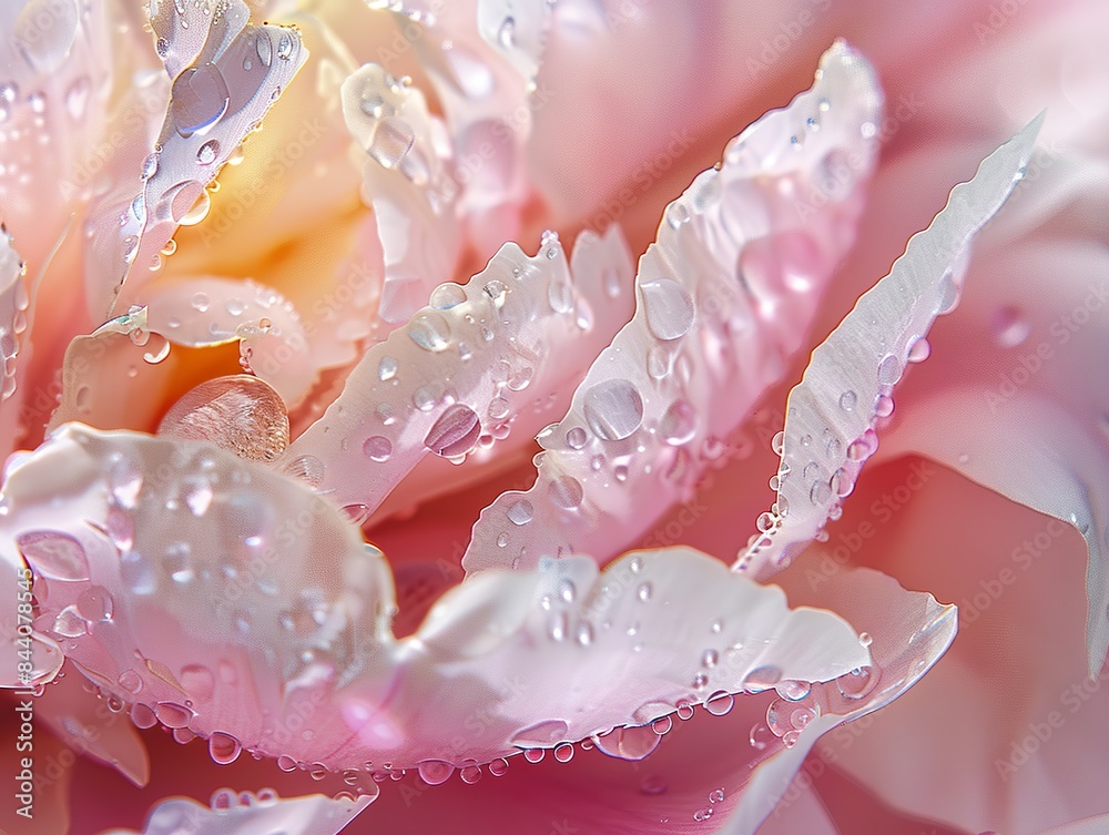 A close up of a pink flower with water droplets on it A close up of a pink flower with water droplets on it