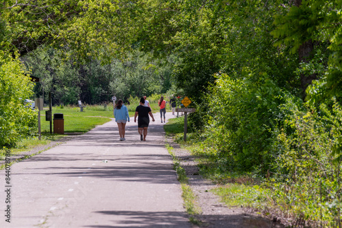 Wallpaper Mural People walking on the Fox River Trail near De Pere, Wisconsin, in summer Torontodigital.ca