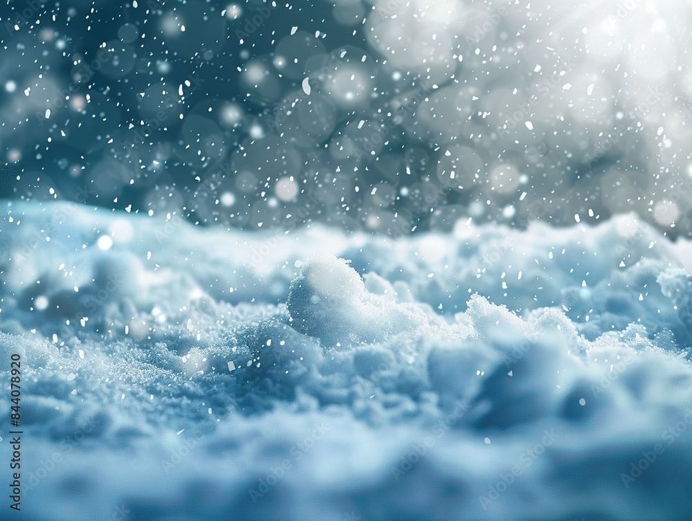 A snowy landscape with a blue sky in the background A snowy landscape with a blue sky in the background