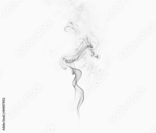 Smoke plume, ethereal and wispy, rising gracefully against a transparent background.