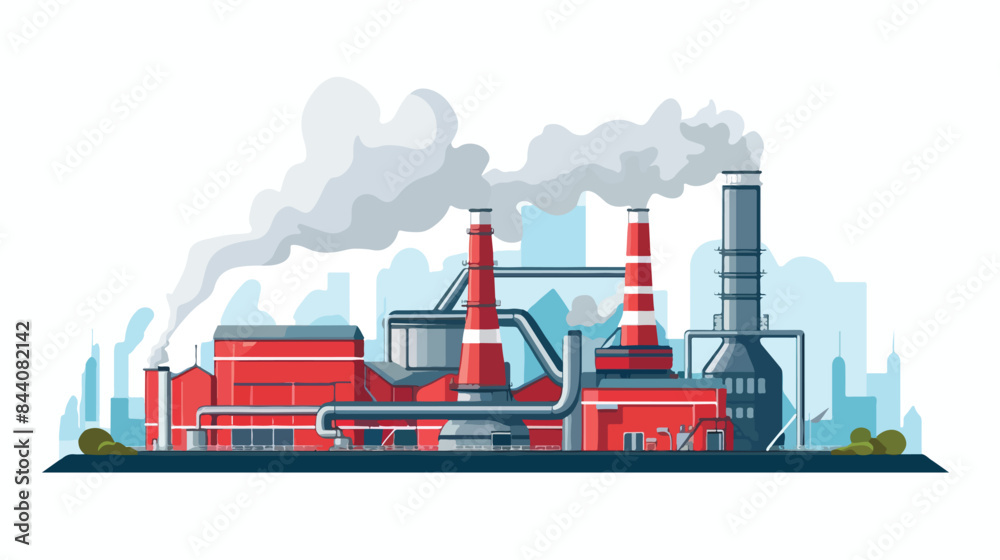Coal fired thermal power plant outline icon. Clipar