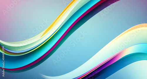 Abstract Curved Lines in Vibrant Colors
