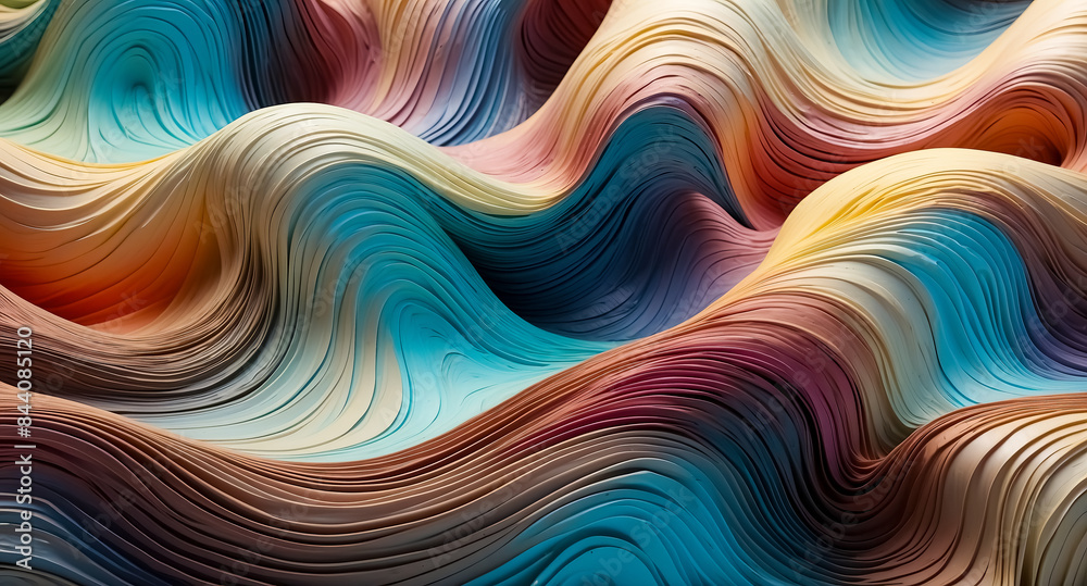 Abstract Wave Pattern with Multicolored Layers Abstract Wave Pattern with Multicolored Layers