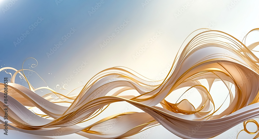 Abstract Gold and White Waves Abstract Gold and White Waves