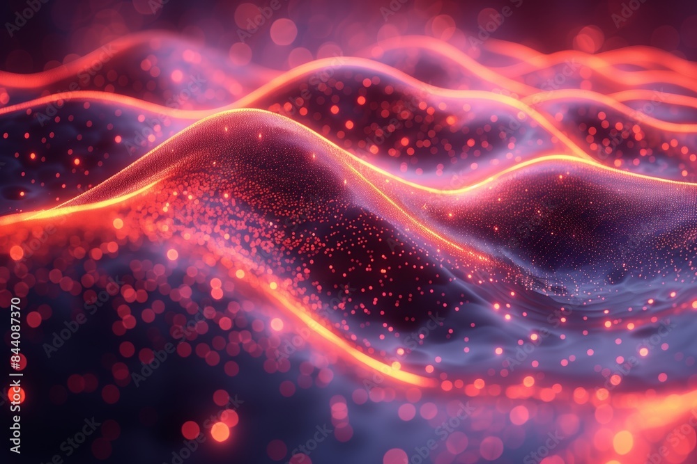 Dynamic Wave and Dot Abstract Technology Flow Background Dynamic Wave and Dot Abstract Technology Flow Background