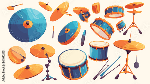 Cymbals vector design. Cymbals flat style vector il photo