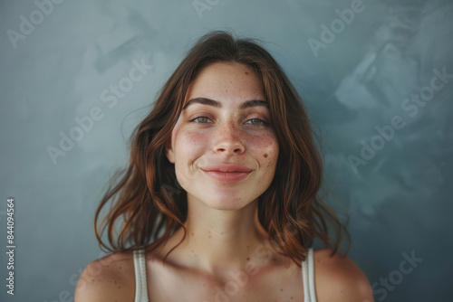 A close up portrait of a young woman with a subtle smile