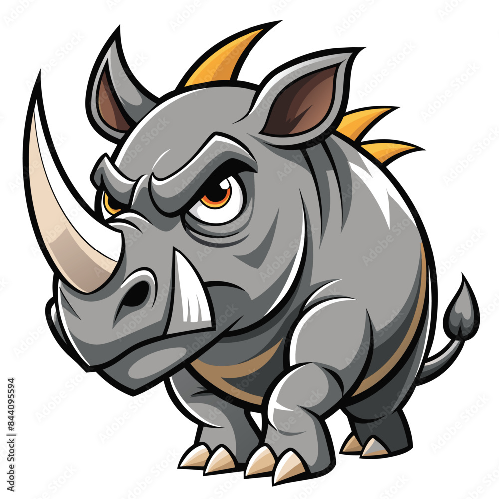 Fototapeta premium Rhino buffalo mascot vector logo design