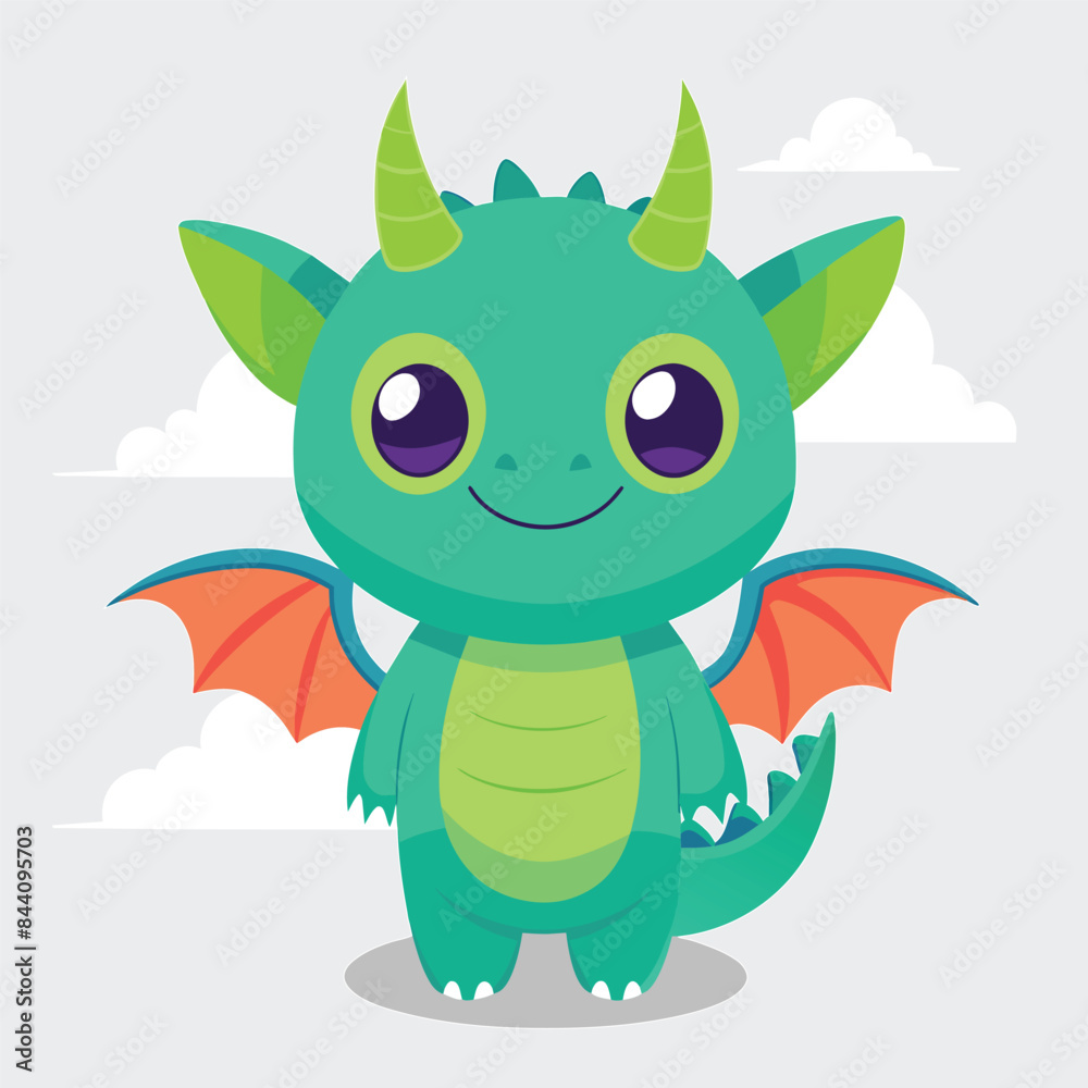 Vector illustration of Baby Dragon cartoon Vector illustration of Baby Dragon cartoon