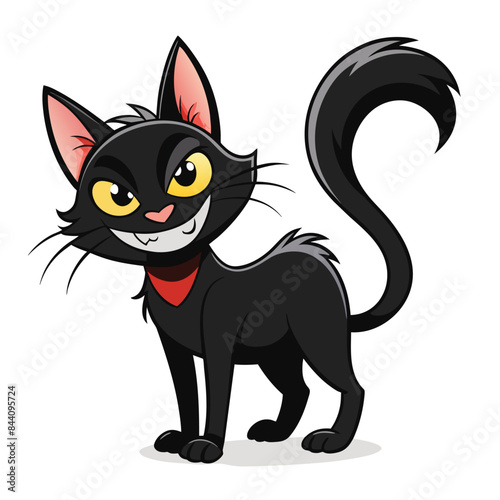 black cat cartoon vector