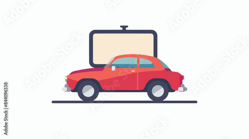 Drive in movie icon. Clipart image isolated on whit